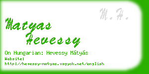matyas hevessy business card